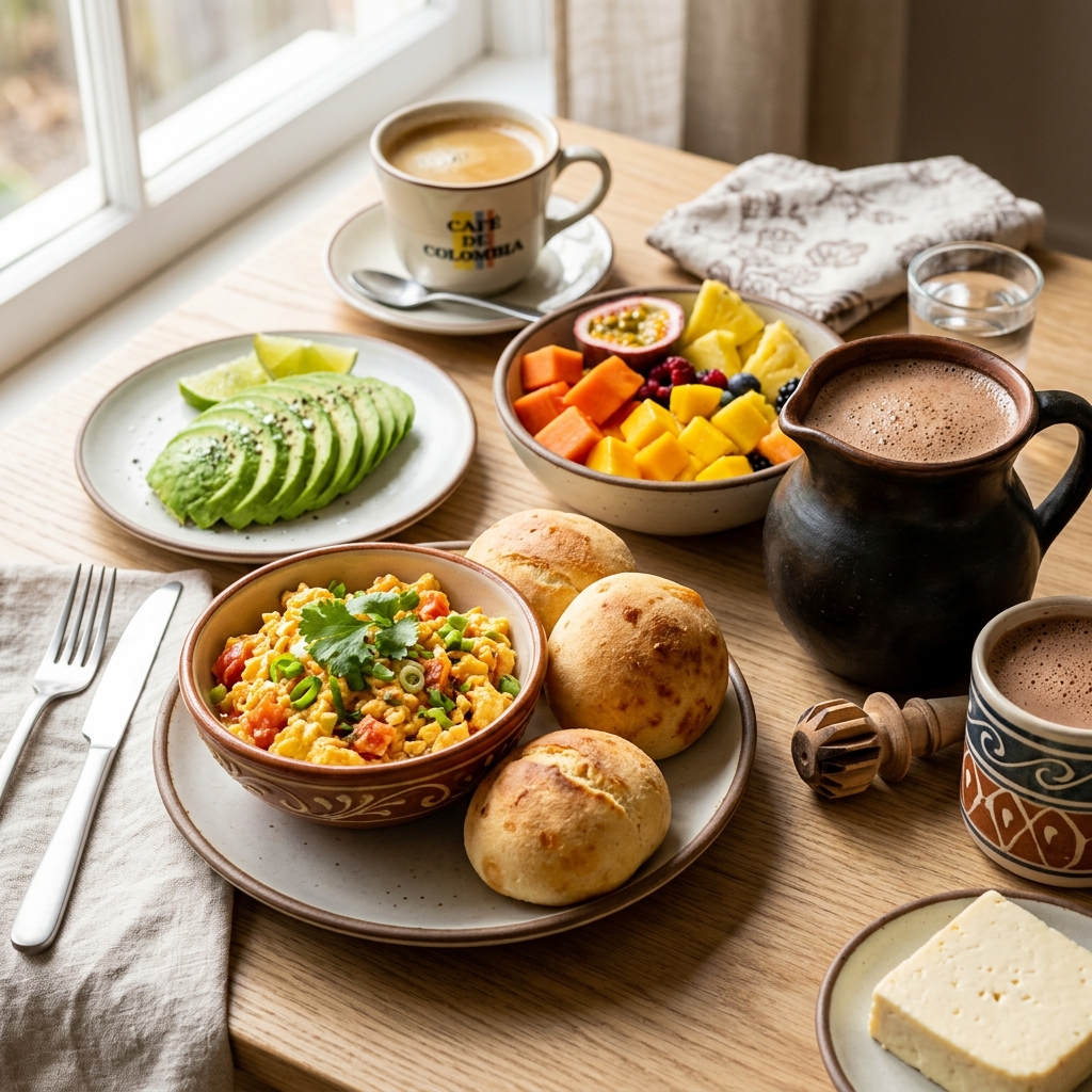 Fotografía hiperrealista de desayuno tradicional y sorpresa a domicilio en Yopal